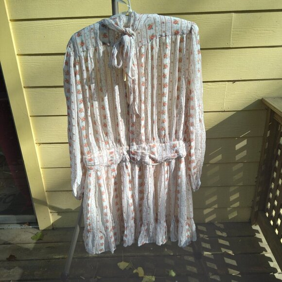 Anthropologie 'Let Me Be' NWT Floral Chiffon Flowy Romantic Mini Dress Sz XL - Picture 10 of 11